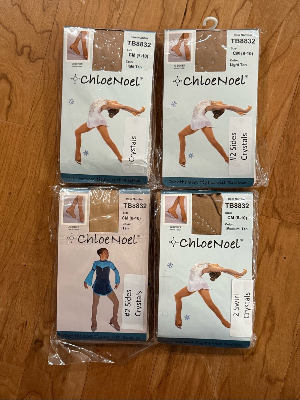 Chloe Noel over the boot crystal skating tights